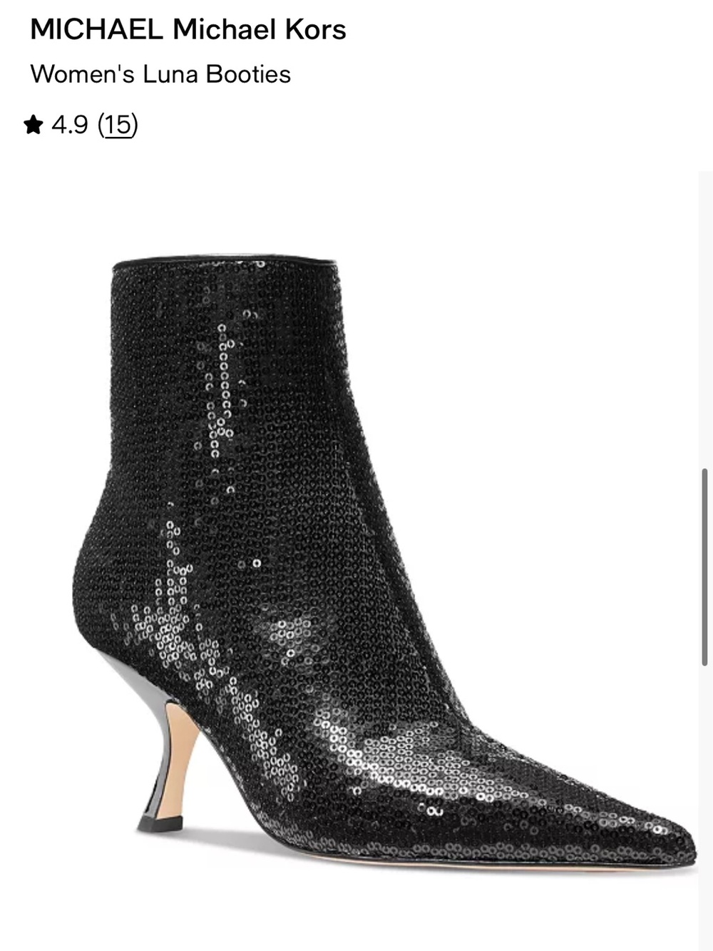 MICHAEL Michael Kors Black Sequin Luna Ankle Booties Size 9 NWOT